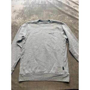 Patagonia Mens Crew Neck Sweatshirt‎ Pullover Heather Gray Logo Upslal Medium
